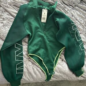 NWT IVY PARK Green Mesh Body Suit